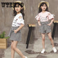 Short Pants 2pcs Kids Baby Girls Lace Shirt Tops Floral Skirt Outfits Clothes