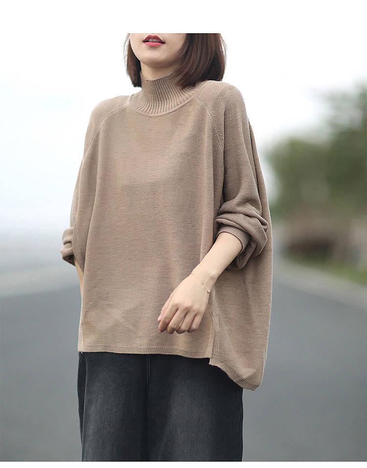 Sweater Women Oversize for Women Warm Winter and Autumn Long Sleeve O-neck Solid Color Stylish