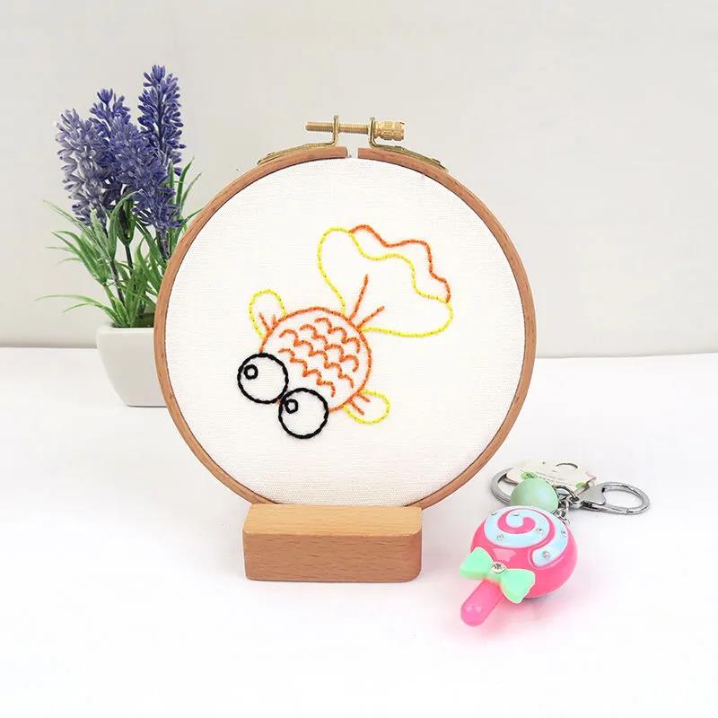 Children's Simple Embroidery Cartoon Style Handmade Lesson Making Diy Material Package Cross Stitch with Auxiliary Tools