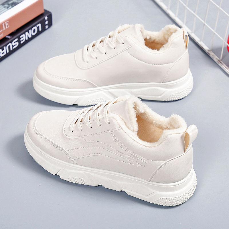 Sneakers Women Sports Shoes Fleece Warm Winter Cotton Shoes Light Running Shoes Lace Up Non Slip Casual Women Shoes
