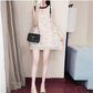 Bow Chiffon Vest Women's Summer Dress Sleeveless Round Neck Above The Knee  Home Dating Party Daily Wear