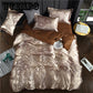 Home textile Wedding Jacquard Bedding set Luxury Satin Duvet cover bed linen bedclothes set