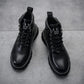 Plus Velvet Padded Winter Warm Snow Boots Men's Leather Cotton Shoes Waterproof Non-slip Trendy Martin Boots