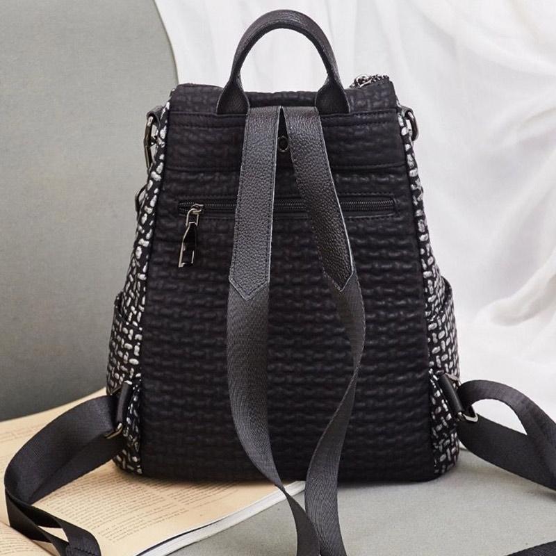 Soft Leather Backpack Ladies Casual Versatile Leather Backpack Lightweight Travel Bag