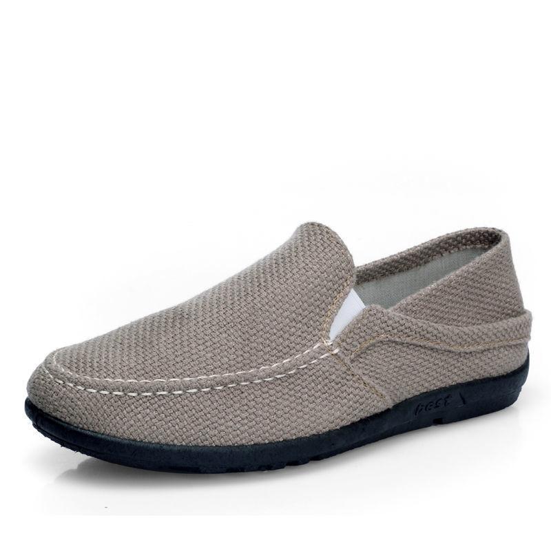 New Style Loafers Young Men's Linen Breathable Soft-soled Canvas Casual Shoes
