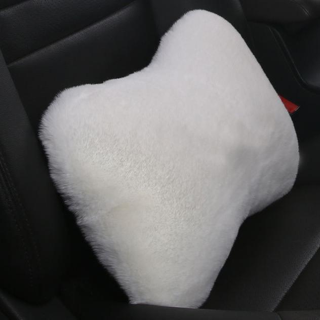 Automobile Headrest Waist Pillow Four Piece Set Plush Bone Shape Cushion Vehicle Universal Cushion Set