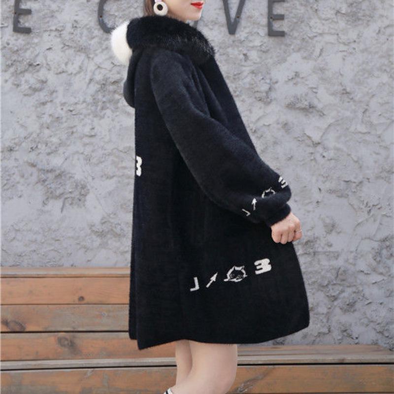 Autumn and Winter Korean Version of Loose Cardigan Thick Long-sleeved Coat Non-shedding Mid-length Sweater