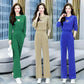 2PCS Women's Sweater Suit Spring Long Sleeve Pullover Sweater + Casual Wide Leg Pants Two Piece Set Ladies Waist Temperament Sports Suit
