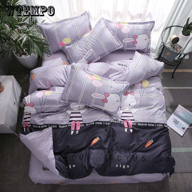 Home Textile Bedding 4pcs Set of Skin-friendly Bed Linen Quilt Cute Animal Bedclothes