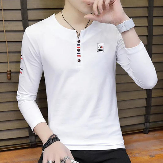 95% Cotton Pure Cotton Long-sleeved Men's Sweater Autumn Fashion Trend Tops Round Neck Sweatshirts