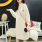 Maternity Autumn and Winter Dresses Plus Size Half High Neck Sweater Mid-length Long-sleeved Warm Sweater