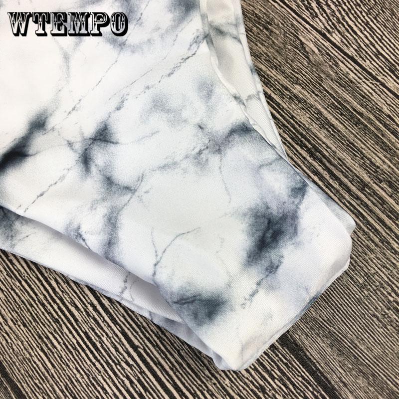 WTEMPO Sexy White Ink Bikini Cross Split Swimsuit