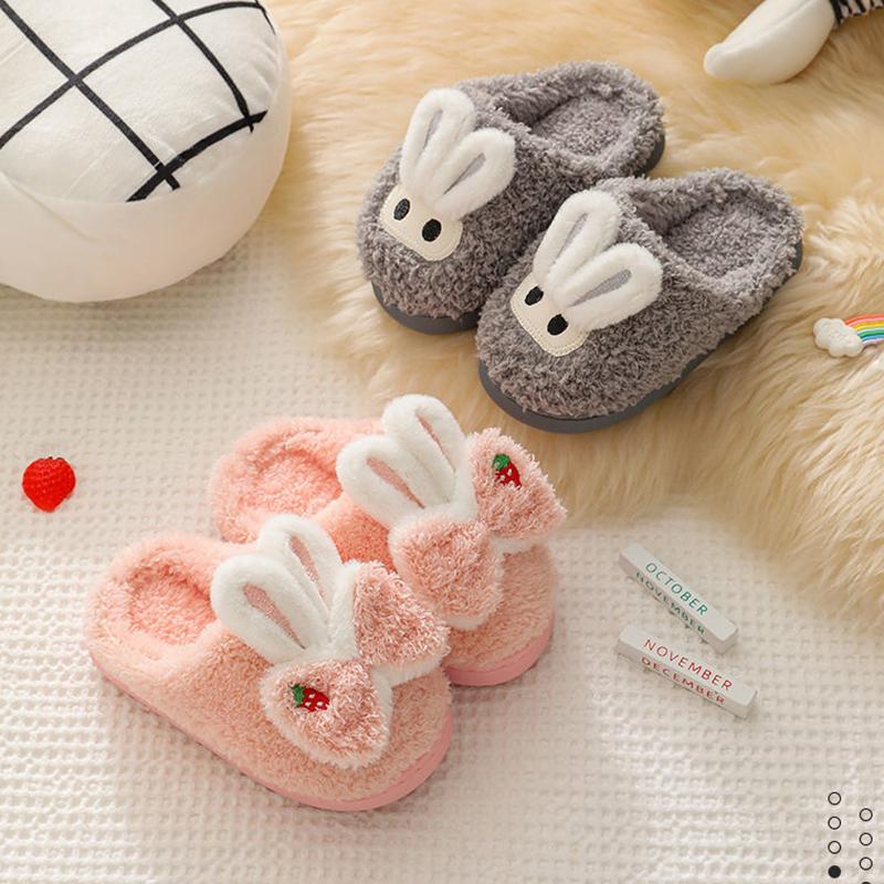 Winter Children's Cotton Slippers Indoor Non-slip Home Slippers Warm Plush Baby Slippers