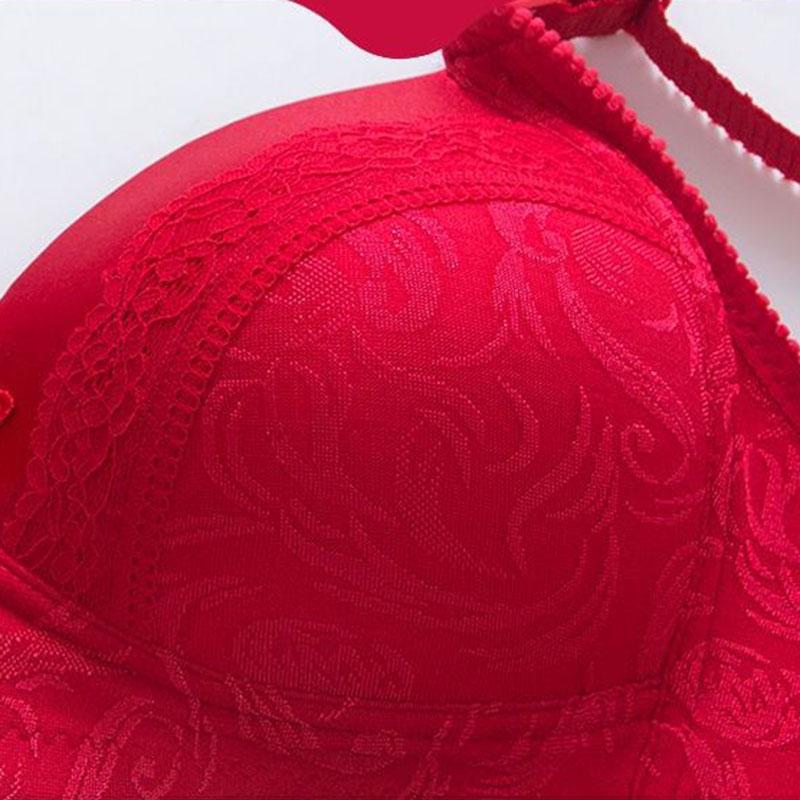 Women's Underwear  Thin Breathable Bra Without Steel Ring Gather Sexy Bra Micro-adjustable Lace Pendant Women's Underwear