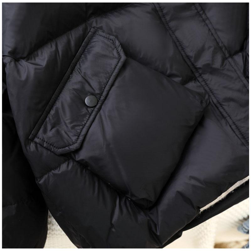 Short Down Jacket Women's Large Size White Duck Down Loose and Thick Women's Stand-up Collar Jacket