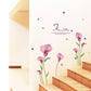 Pink Daffodil Three Generations Removable Bedroom Living Room Wall Sticker