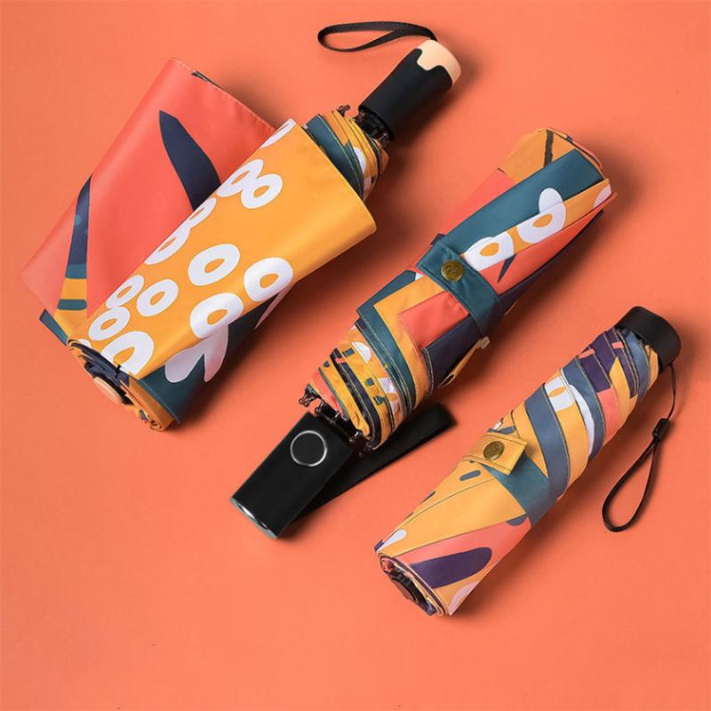 Umbrella Men's and Women's Korean Sun and Rain Dual-use Folding Compact Portable Sun Umbrella Sunscreen and UV Protection