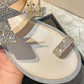 Slippers Women's Outer Wear Fashion Summer Flat Bow Rhinestone Flip-flop Sandals and Slippers