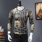 Autumn and winter long-sleeved T-shirt sweater men's personality 3D printed round neck T-shirt