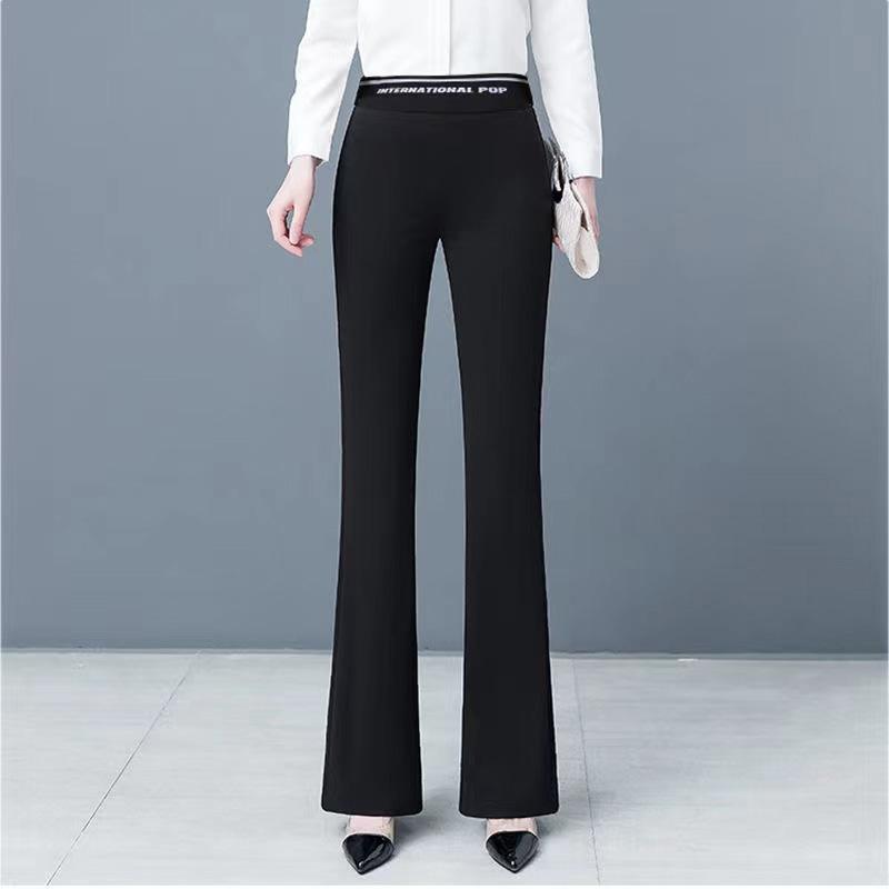 Pants Women's Autumn and Winter Leggings Plus Velvet Thickening Black Micro Trousers Slimming Casual Flared Pants Outer Wear Trousers