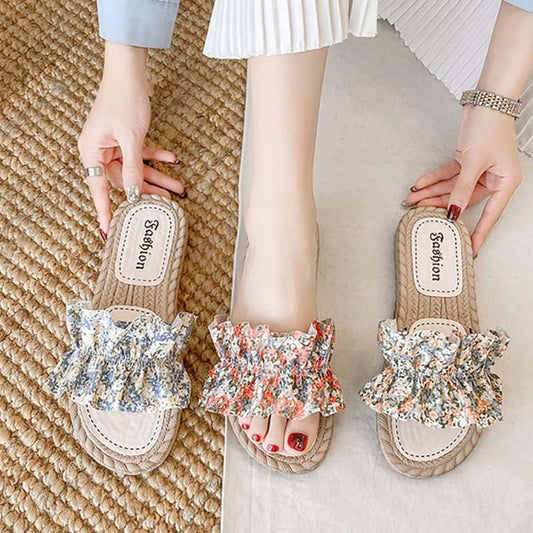 Flower Fairy Sandals and Slippers for Women's Outer Wear Summer Fashion All-match Beach Shoes