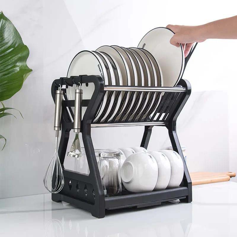 Kitchen Shelf Bowl Dish Storage Shelving Tableware Cupboard Multi-storey Storage Rack