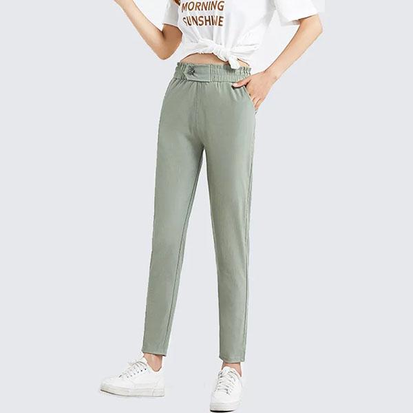 S-3XL Female Solid Color Thin Casual Cropped Pants Sports Sweatpants Women's Spring Summer Large Size Loose Long Harem Pants