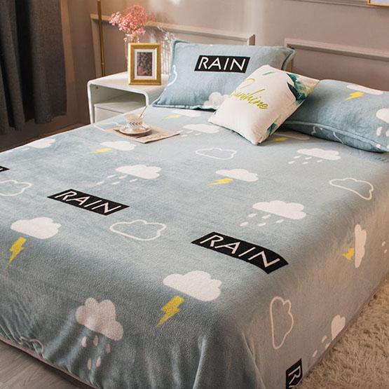 Coral Fleece Sheet Single Piece Plush Thick Blanket Warm Double Flannel Blanket Print Soft Multi-Size Coverlet