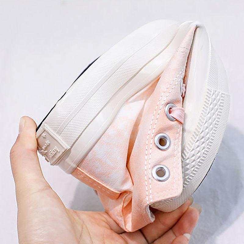 Gradient Color Lace-up Canvas Shoes Female Students Korean Style High-top Shoes Female Tie-dye Shoes