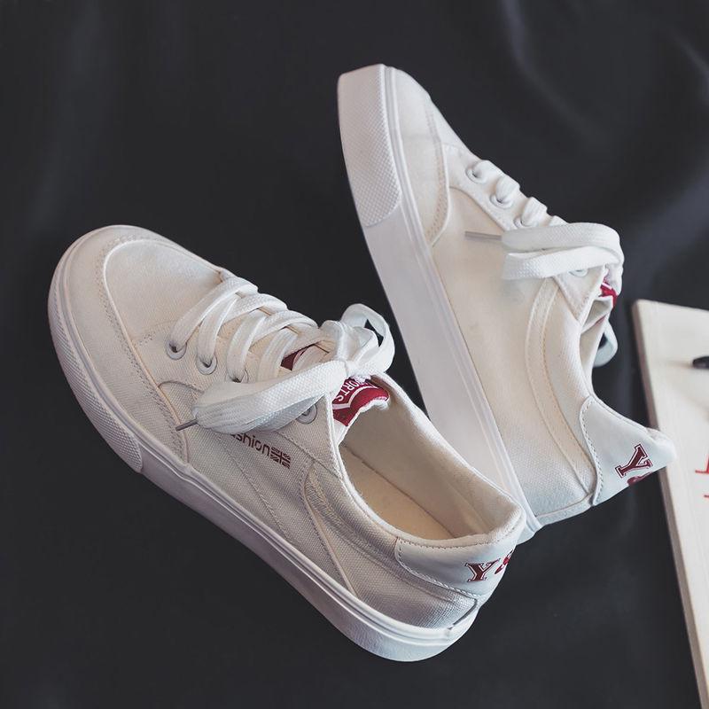 Increased Canvas Shoes Women 2020 Spring and Summer All-match Student White Shoes Women INS Platform Platform Platform Shoes
