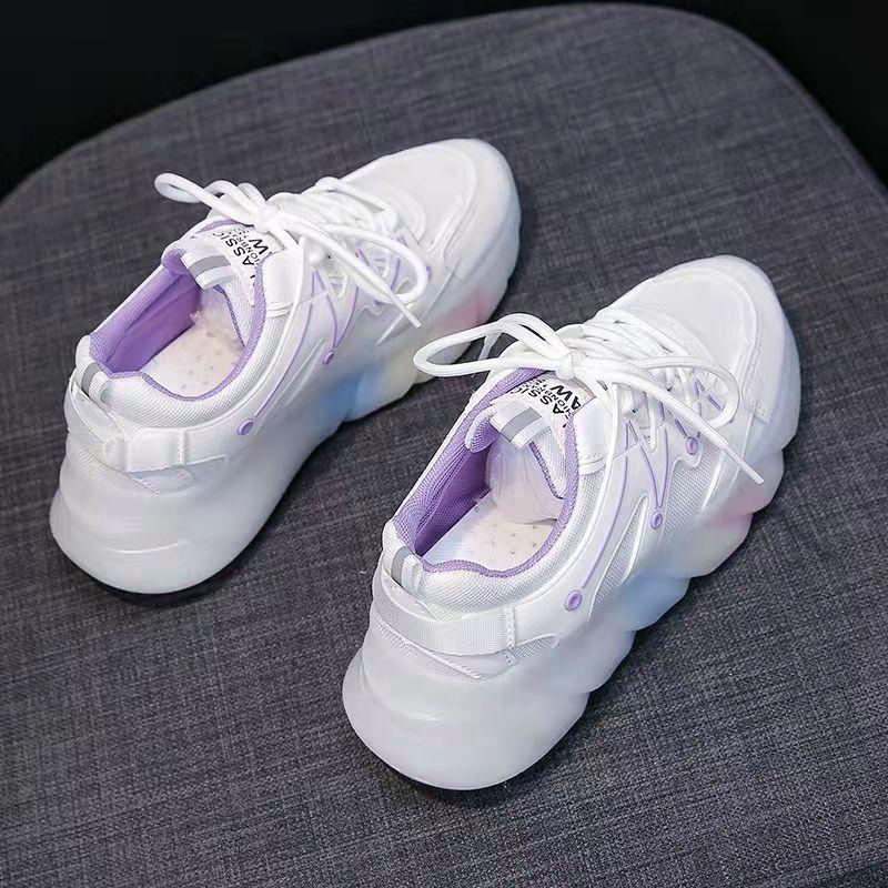 Women's Summer Sports Shoes Daddy White Shoes All-match Student Casual Running Shoes Light Casual Shoes Mesh Shoes