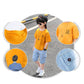 Boys' Summer Suits Solid Color Printing Loose and Breathable Casual Short-sleeved Five-point Jeans Children's Handsome Two-piece Suit