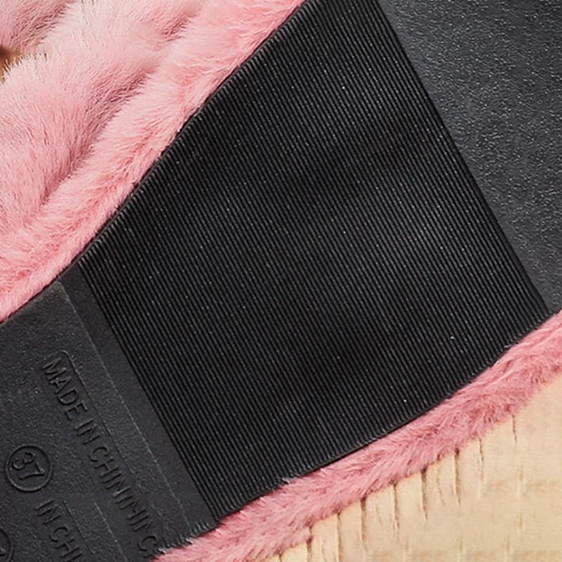 Hairy Slippers Women's Outer Wear Slippers Winter Home Cute Cotton Slippers Warmth Soft and Breathable Non-slip Home Warm Cotton Slippers