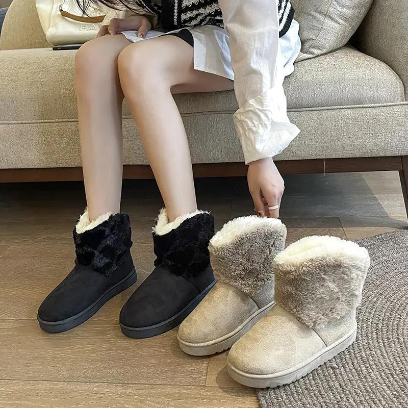 Snow Boots Short Tube Korean Version of Wild Winter Warmth and Velvet Thickened Short Boots Women's Shoes Cotton Shoes