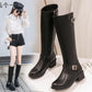Knight boots women's boots autumn and winter leather boots high heel boots trend snow boots