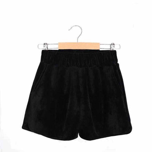 Loose Plus Size Women's Fat Mm Thin Gold Velvet Wide-leg Shorts Outer Boots Pants Women's Bead Rivet Shorts