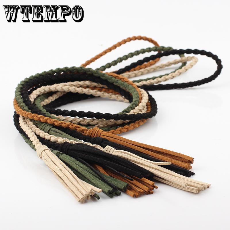Womens Belt Style Candy Colors Hemp Rope Braid Belt Female Belt For Dress