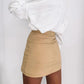 Women's Summer Mini Skirts Large Size Slim A-line Short Skirt High Waist Button Split Skirt Female Solid Color Club Hip Skirts