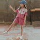 Girls' Summer Suits Children's Fashion Western Style Sports Net Red Summer Clothes Children's