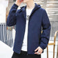 Men's Jacket Korean Version of Trend of Casual Autumn Tooling Fashion Men's printing Hooded Jacket Autumn