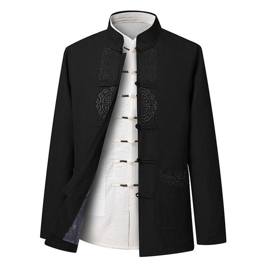 Tang Suit Chinese Style Blouse Shirt Traditional Chinese Clothing For Men Jacket Kung Fu Clothes Chinese New Year Jacket Dad's Longevity Coat