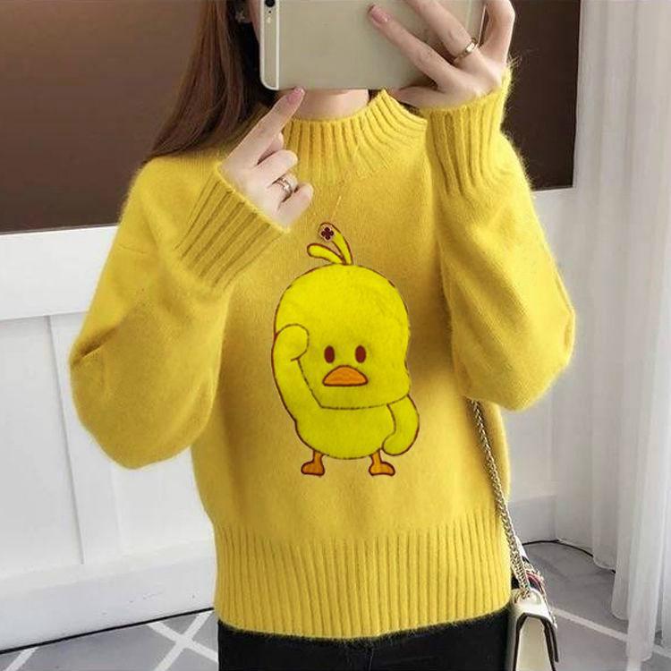 Long Sleeve High Collar Sweater Knitting Sweater Women's Autumn and Winter Bottoming Shirt Warm
