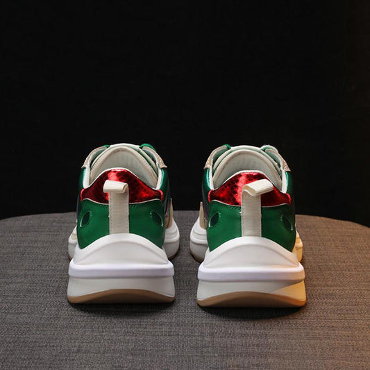 Women's  Breathable Daddy Shoes Color Block Platform Shoes Mesh Casual Sneakers
