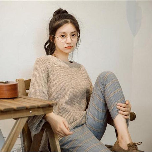 Autumn Lazy Style Sweater Women Loose Thick Wool All-match Small Fresh Pullover Sweater Sweater