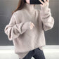 Autumn Winter Thick Sweater Women Knitted Ribbed Pullover Sweater Long Sleeve Turtleneck Jumper Soft Warm