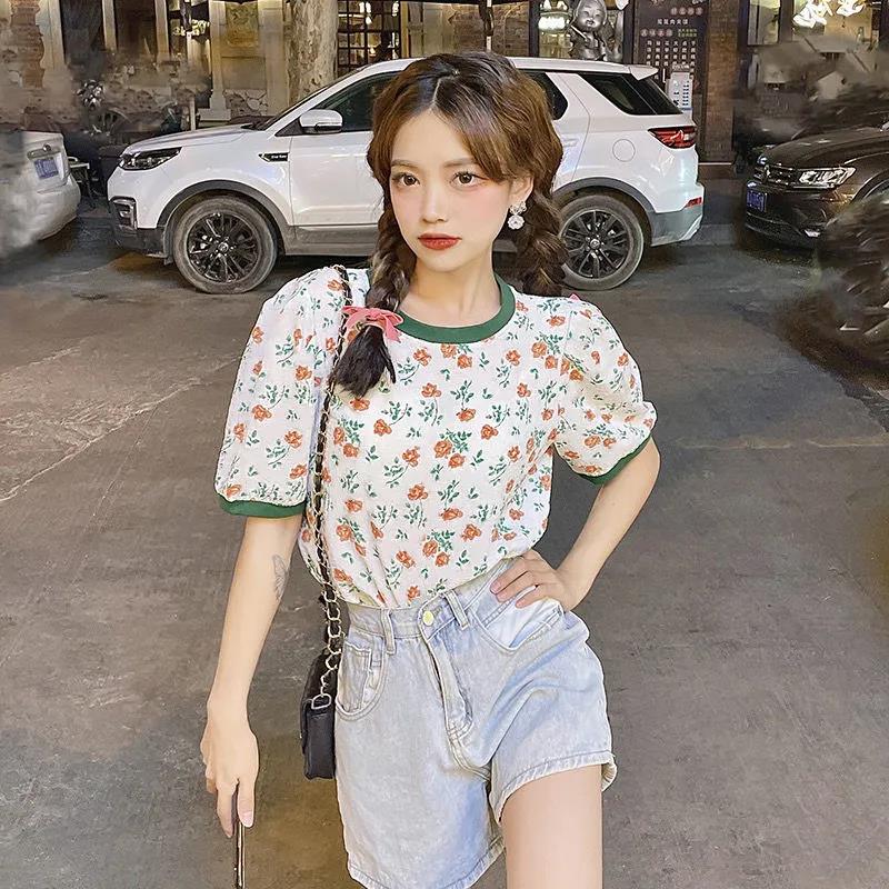 Women's Summer Versatile Printed Short Sleeve Loose Top T-Shirt