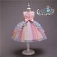 Kids Unicorn Dress for Girls Flower Appliques Gown Little Girl Sleeveless Princess Dresses Elegant Party Costumes Children Clothing