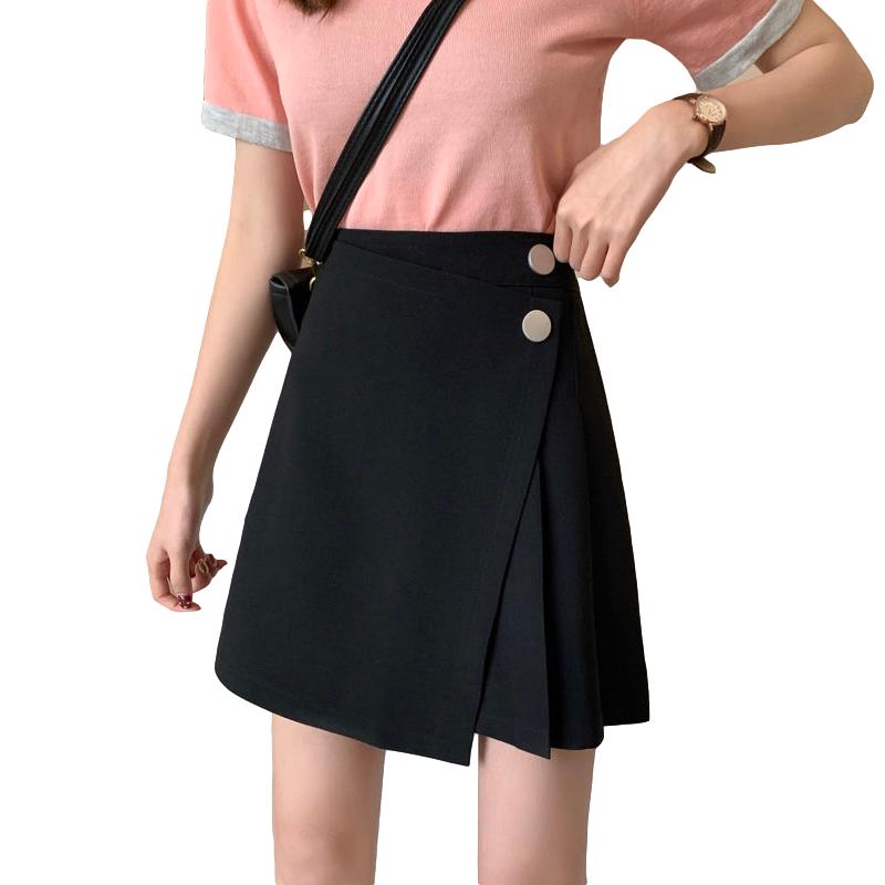 Irregular Split Fork Women Sexy Tight A-line High Waist Short Skirt  Zipper Home Office  Club Casual