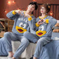 HELLO Duck Couple Pajamas Set Ladies Home Clothes Men Winter Cashmere Warm Homewear Tops and Pants