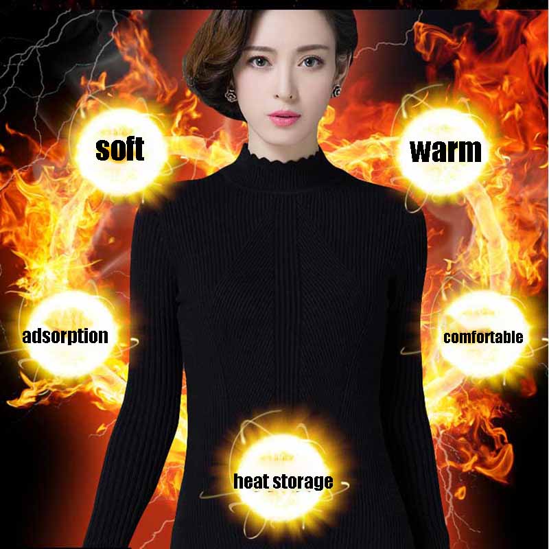 Winter Women's Woolen Sweater  Thickened Warm Turtleneck Sweater Slim Cashmere Sweater Jumper Tops